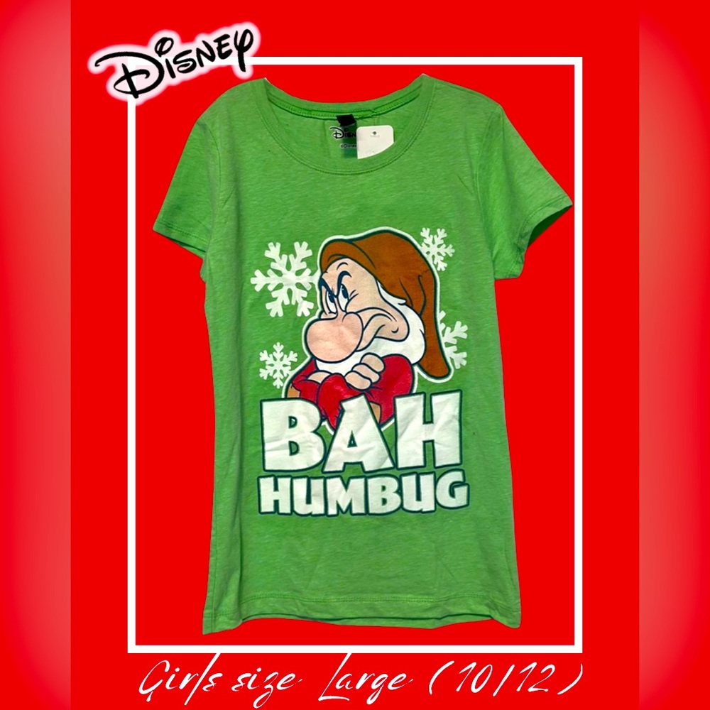 Girl's size Large Disney Grumpy Bah Humbug T-Shirt